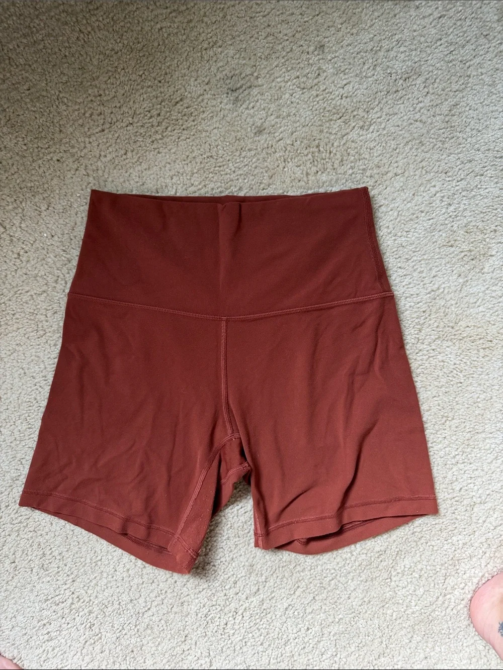 lululemon athletica High-Waist Bike Shorts in Rust Brown - Picture 1 of 1